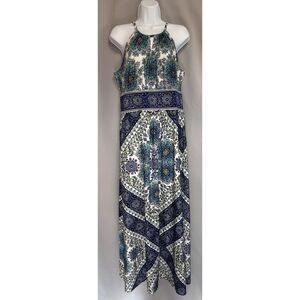 B. Calm Womens Maxi‎ Dress Size Large Floral Multicolor Sleeveless Halter